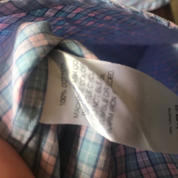 Vineyard Vines Classic Fit Tucker Button Down Shirt Pink Blue Men's Size Medium - Picture 6 of 7